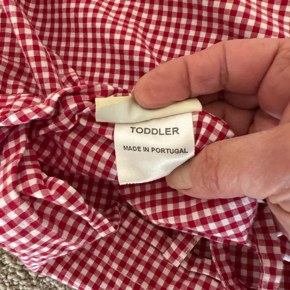 Pottery Barn Kids Red Gingham Duvet Cover EUC Classic Farmhouse